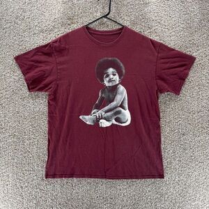 Notorious BIG Shirt Adult‎ Large Red Short Sleeve Hip Hop Streetwear Logo Cotton